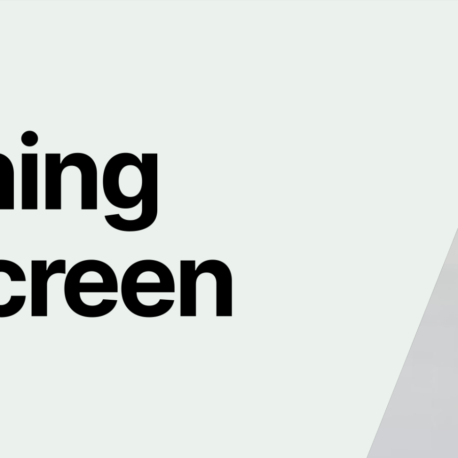 Banner with two green semi-circles meeting and the text 'Greening the Screen', as well as other green and grey shapes touching, representing collaboration around sustainability