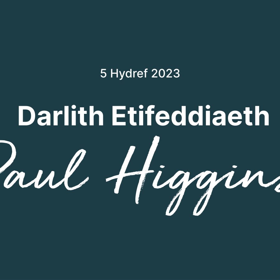 Graffeg: 5 Hydref 2023 - Media Cymru yn cyflwyno Darlith Etifeddiaeth Paul Higgins
