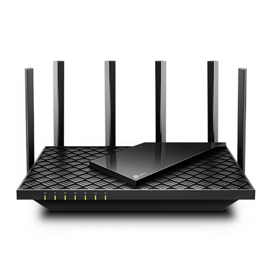 Llwybrydd AX5400 Du gyda erial (ffynhonnell: tp-link.com)