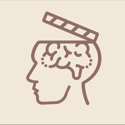 Exceptional Minds logo showing someone's head with their brain inside and a clapper as on a clapperboard on top of their head.